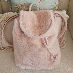Pink Faux Fur Backpack